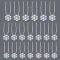 Set of 20 elegant flower rhinestone hairpins for bridal hair styling and weddings - Colored Rhinestone Banquet (HS-J6514AB)