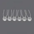 Silver hairpins with sparkling round rhinestone clusters for wedding and daily styling - Silver Rhinestone Banquet Style (HS-J4714)