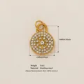 Gold stainless steel circular star pendant with inlaid rhinestones for DIY jewelry crafts - Full Zirconia Radiance Pendant