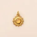 Exquisite gold plated stainless steel sunburst pendant with yellow stone for DIY jewelry making - Micro-Bead Sunbeam Pendant