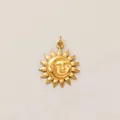 Vintage gold stainless steel sun and moon face pendant for DIY celestial jewelry crafts - Anthropomorphic Sun and Moon Pendant 20mm