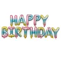 Rainbow gradient 16-inch Happy Birthday foil balloon set for festive party decoration - Gradient