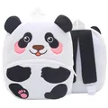 Adorable panda plush backpack for children featuring soft fabric, 3D ears and pink details. - Panda