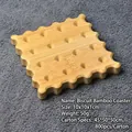 Natural biscuit-shaped bamboo coaster, square coaster for DIY crafts and table decor - Biscuit Coaster