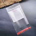 Vista detallada de una bolsa de plástico transparente con tarjeta para 12 pares de pendientes. - Bolsa de 9x17.5 Solo (Sin Tarjeta)