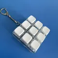 9-key mechanical switch fidget toy keychain with white keycaps and clear base - 9-Key Transparent Shell - Double Layer Cap (White Top/Transparent Bottom)