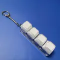 4-key mechanical keyboard switch fidget toy keychain with white keycaps for stress relief. - 4-Key Transparent Shell - White (Double Layer Cap)