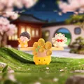 Miniature Buddha and Lucky Cat seesaw ornament for creative home or car interior decor - Old Couple Figurine / Great Prosperity (1081-20)