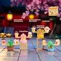 Creative resin cartoon Buddha and lucky cat seesaw figurine in four styles - Persimmon Series Seesaw Style (1081-20) / Set of 4