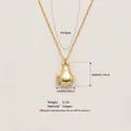 Vintage gold plated pear-shaped locket necklace with detailed measurement and material specs - Pear Opening Necklace