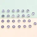 Detailed view of 26 silver alloy alphabet beads from A to Z for DIY jewelry pendant making - Alphabet Beads Set (DY147) / Set of 26 / Style 78 Antique Silver 8mm Bead