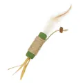 Natural catnip dental chew toy for cats featuring organic grass ball and feather decor - Catnip Core Stick