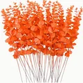 Artificial orange eucalyptus stem for wedding and home floral decoration arrangements - Orange
