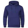Classic solid navy blue oversized hoodie featuring a kangaroo pocket and fleece - Dark Blue