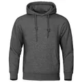 Premium dark grey heathered pullover hoodie featuring drawstring and kangaroo pocket - Dark Gray