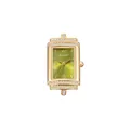 Elegant gouden vierkant luxe dameshorloge met groene wijzerplaat en diamanten accenten - Gouden Kast/Avocado Groene Wijzerplaat
