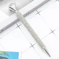 Elegant silver metal ballpoint pen with large crystal diamond and full rhinestones - 1.0mm Bullet Tip / Colorful Silver (Silver Parts)