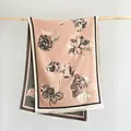 Vintage floraler dicker Kaschmir-Imitat Schal in Altrosa für elegante Winterwärme - Khaki