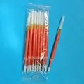 Detailed view of bulk red gel pen refills in transparent plastic packaging for office use - 10 Refills Pack / Red