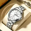 Elegante orologio al quarzo da donna Ailifeidu in acciaio inossidabile argento con quadrante - Donna Argento Bianco