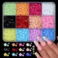 Professional 12-color resin flower charms kit with box for nail art DIY decoration - 12-Grid Mixed Small Flower Decoration 06