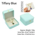 Boîte à bijoux en cuir PU bleu Tiffany avec emblème de couronne pour colliers - Grande boîte à pendentif / Rose bonbon