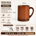 Handcrafted natural jujube wood mug with handle, 320ml capacity and authentic wood grain finish - 320ml / New Style Mug