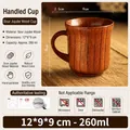 Handmade acid jujube wood mug with handle, 260ml capacity for tea or whiskey - 260ml / Medium Mug