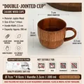 Handmade 200ml jujube wood tea cup with handle for coffee or whiskey - 200ml / Double Section Cup