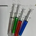 Set of creative multicolor syringe-shaped ballpoint pens with colorful liquid filling - Syringe Mechanical Pencil