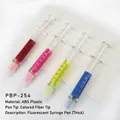 Creative syringe shaped fluorescent highlighter pens in four vibrant colors - Thick Syringe Highlighter