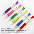 Creative syringe-shaped ballpoint pens in six bright colors for student stationery set - Double-ended Syringe Highlighter