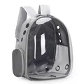 Gray transparent panoramic pet carrier backpack for cats and small dogs, breathable - Gray (Basic Style)