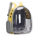Yellow transparent pet carrier backpack for cats with breathable mesh side - Yellow (Basic Style)