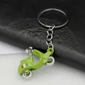 Creative green metal scooter keychain with Italian flag design for motorcycle keys - Light Green