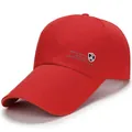 Classic red baseball cap with embroidered logo for outdoor sports and sun protection - Adjustable / Red Triple Letter Badge Cap