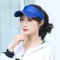 Breathable quick-dry blue sun visor hat for summer outdoor sun protection and sports - Adjustable / Plain Solid Royal Blue Sun Visor