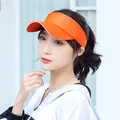 Vibrant orange sun visor hat for UV protection and outdoor sports, lightweight and breathable - Adjustable / Plain Solid Orange Sun Visor