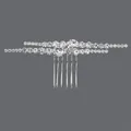 Elegant silver bridal hair comb featuring two rows of sparkling clear rhinestones. - Simple Versatile Style (HS-J7079S) / Silver