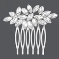 Elegant silver vintage bridal hair comb with sparkling marquise crystals for wedding hair - Luxury Rhinestone Style (HS-J1873) / Silver