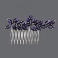 Vintage bridal hair comb with purple marquise rhinestones on silver alloy base - Luxury Banquet Style (HS-J6836SP) / Purple