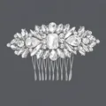 Elegant silver bridal hair comb with brilliant clear rhinestones for wedding updos - Versatile Girly Style (HS-J5070) / Silver