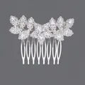 Peigne à cheveux de mariée vintage orné de strass scintillants en finition argentée - Peigne À Cheveux Argenté Pour Fille Au Quotidien Hs-j6802s