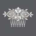 Peigne à cheveux de mariée vintage argenté avec strass et perles élégants pour mariage - Brosse À Cheveux Polyvalente Argentée À Motif Floral Hs-j6150s