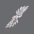 Elegant vintage silver bridal hair comb with shimmering clear marquise cut rhinestones - Luxury Rhinestone Spring Clip (HS-J7048S) / Silver