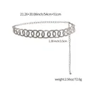 Elegante cintura a catena in vita con strass argento, larghezza 3,5 cm e lunghezza - Stile ad Anelli Intrecciati (19654)