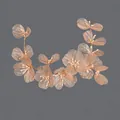 Elegant vintage rose gold floral bridal hair vine with pearl accents on gray background - Gold Wire Petal Style (HS-J6123) / Gold