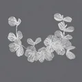 Elegant vintage silver bridal floral hair comb with delicate pearl centers for weddings. - Silver Wire Petal Style (HS-J6123S) / Silver