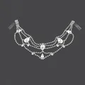 Vintage bridal hair comb with elegant multi-layer rhinestone tassels for wedding hairstyles - Rhinestone Double Comb Hair Band (HS-J3590) / Silver