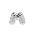 Shiny silver bubble letter M pendant featuring a high-polished 3D balloon style design - Silver Letter M (Pendant Only, Without Chain)